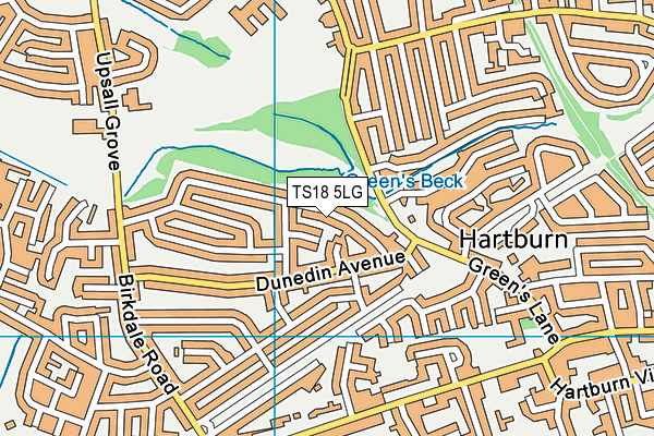 TS18 5LG map - OS VectorMap District (Ordnance Survey)