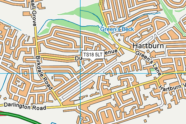 TS18 5LT map - OS VectorMap District (Ordnance Survey)