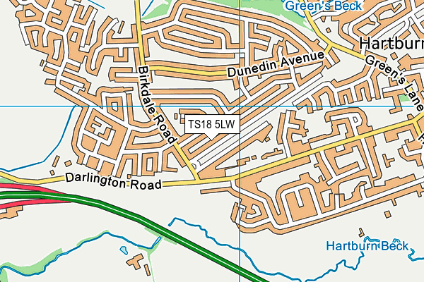 TS18 5LW map - OS VectorMap District (Ordnance Survey)