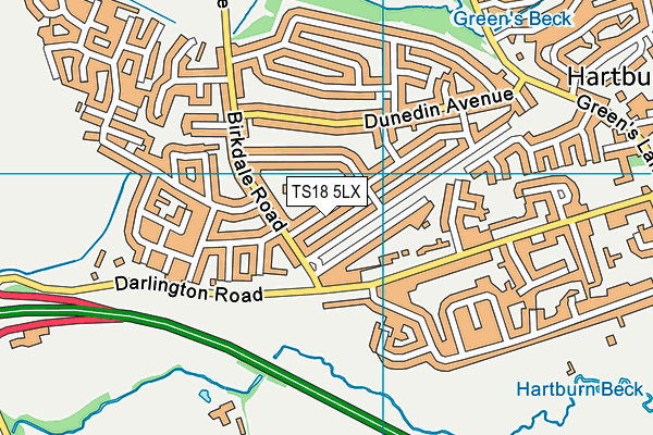 TS18 5LX map - OS VectorMap District (Ordnance Survey)