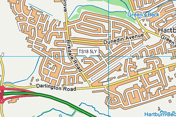 TS18 5LY map - OS VectorMap District (Ordnance Survey)