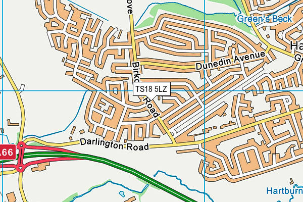 TS18 5LZ map - OS VectorMap District (Ordnance Survey)