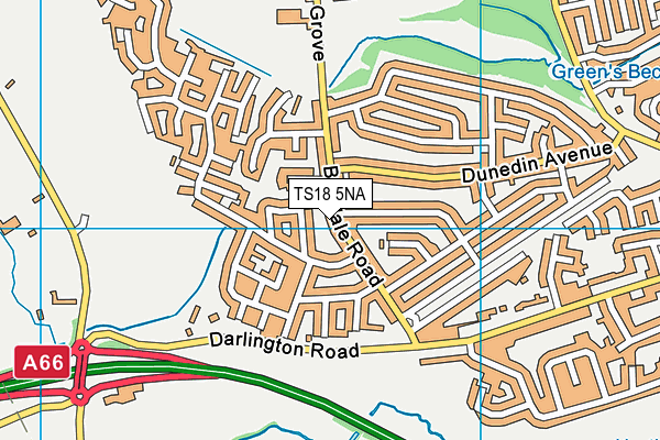 TS18 5NA map - OS VectorMap District (Ordnance Survey)