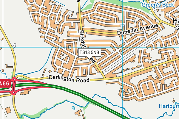 TS18 5NB map - OS VectorMap District (Ordnance Survey)