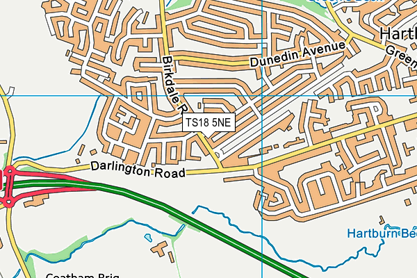 TS18 5NE map - OS VectorMap District (Ordnance Survey)