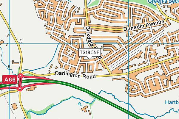 TS18 5NF map - OS VectorMap District (Ordnance Survey)