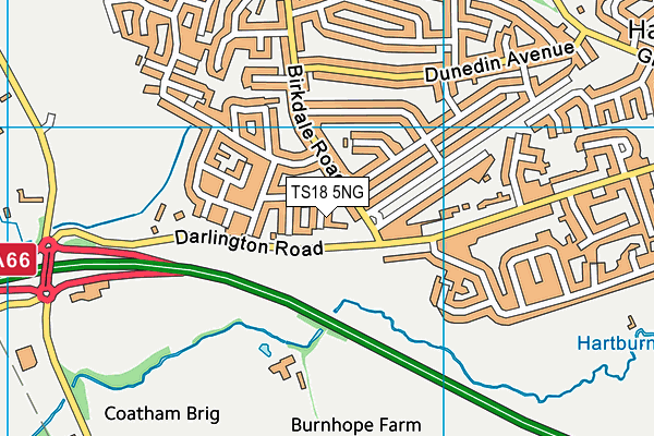 TS18 5NG map - OS VectorMap District (Ordnance Survey)