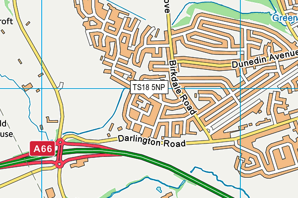 TS18 5NP map - OS VectorMap District (Ordnance Survey)