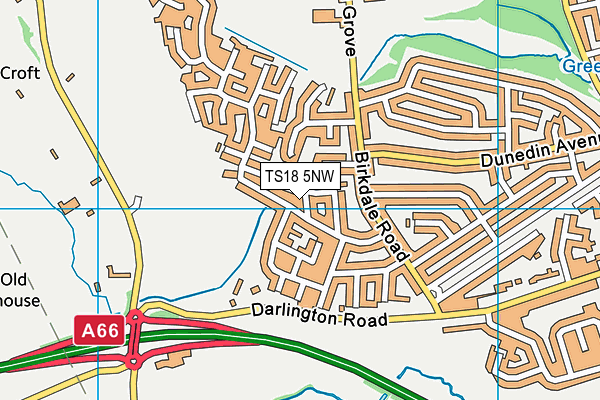 TS18 5NW map - OS VectorMap District (Ordnance Survey)