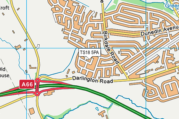 TS18 5PA map - OS VectorMap District (Ordnance Survey)