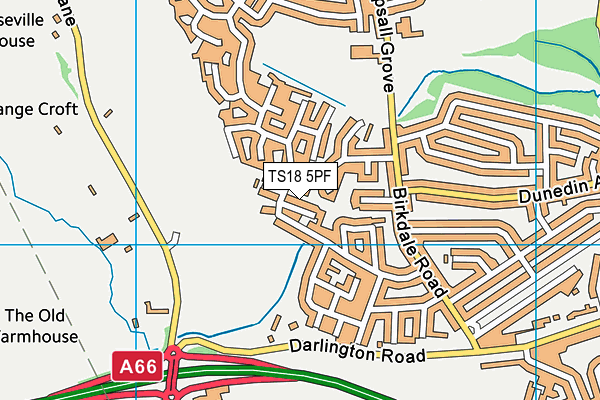 TS18 5PF map - OS VectorMap District (Ordnance Survey)