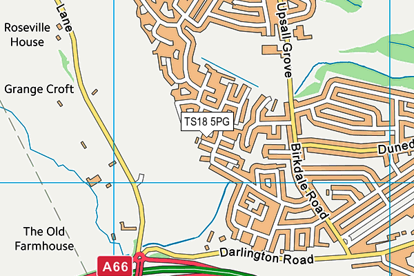 TS18 5PG map - OS VectorMap District (Ordnance Survey)