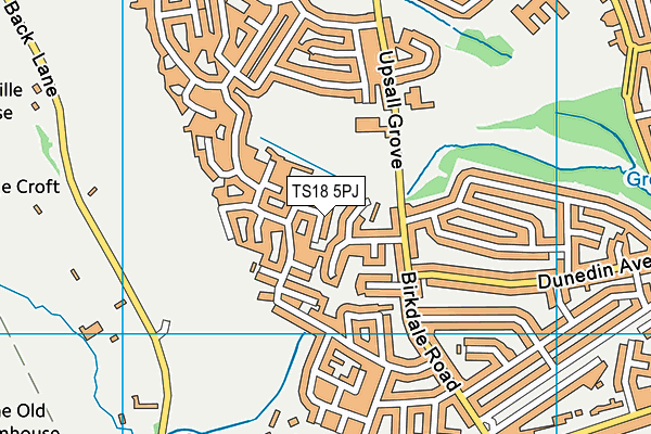TS18 5PJ map - OS VectorMap District (Ordnance Survey)
