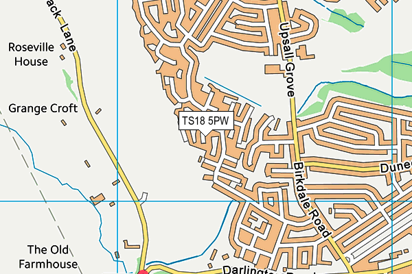 TS18 5PW map - OS VectorMap District (Ordnance Survey)