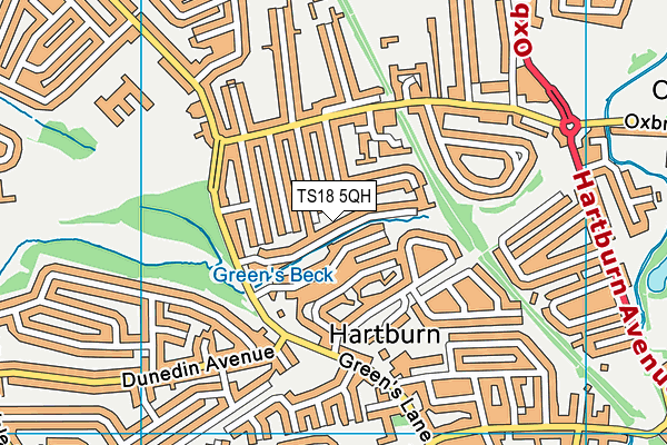 TS18 5QH map - OS VectorMap District (Ordnance Survey)