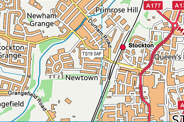 TS19 0AF map - OS VectorMap District (Ordnance Survey)