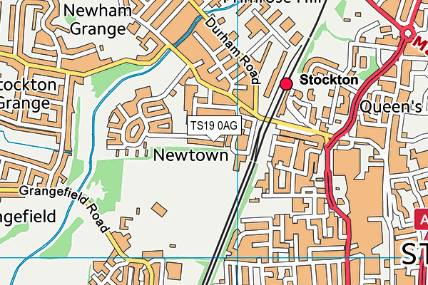 TS19 0AG map - OS VectorMap District (Ordnance Survey)