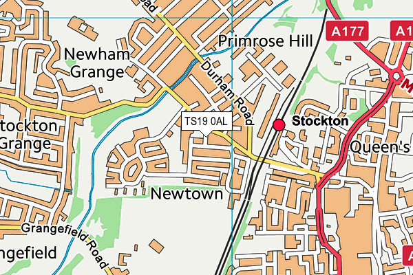 TS19 0AL map - OS VectorMap District (Ordnance Survey)