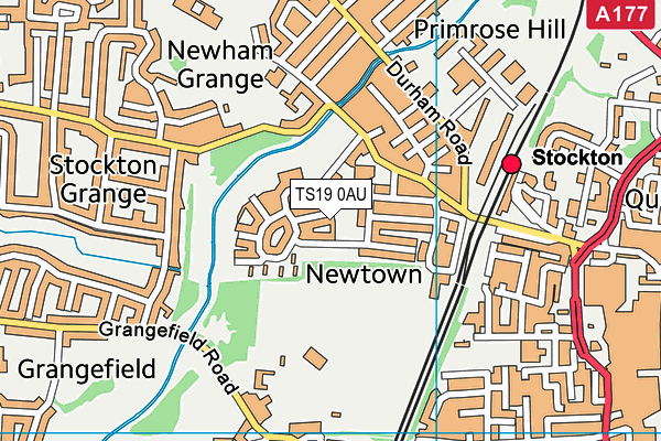 TS19 0AU map - OS VectorMap District (Ordnance Survey)