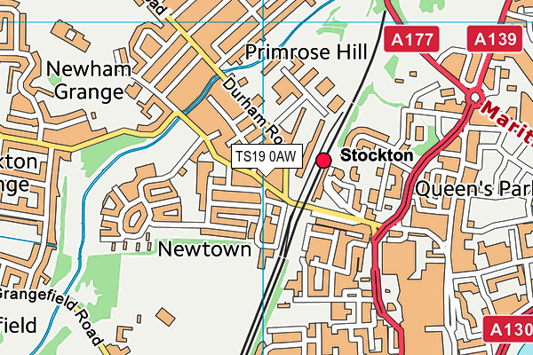 TS19 0AW map - OS VectorMap District (Ordnance Survey)