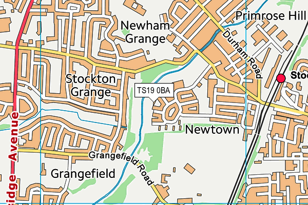 TS19 0BA map - OS VectorMap District (Ordnance Survey)