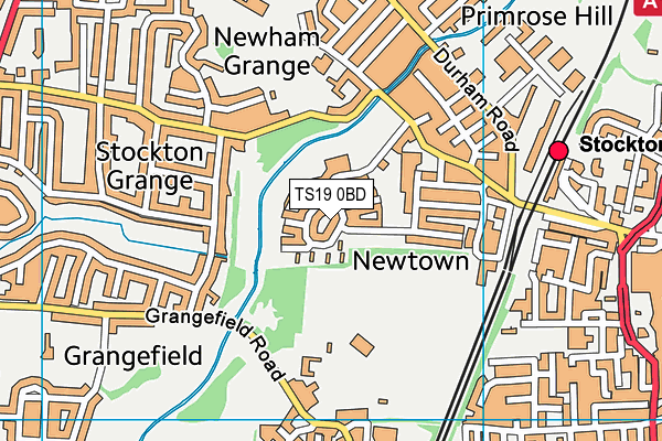 TS19 0BD map - OS VectorMap District (Ordnance Survey)