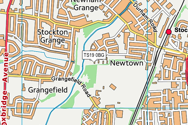 TS19 0BG map - OS VectorMap District (Ordnance Survey)