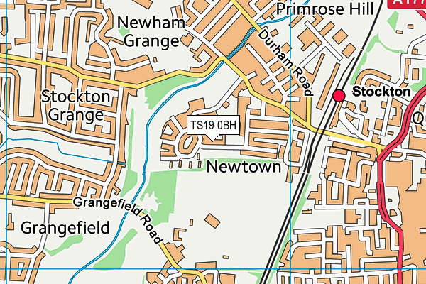 TS19 0BH map - OS VectorMap District (Ordnance Survey)