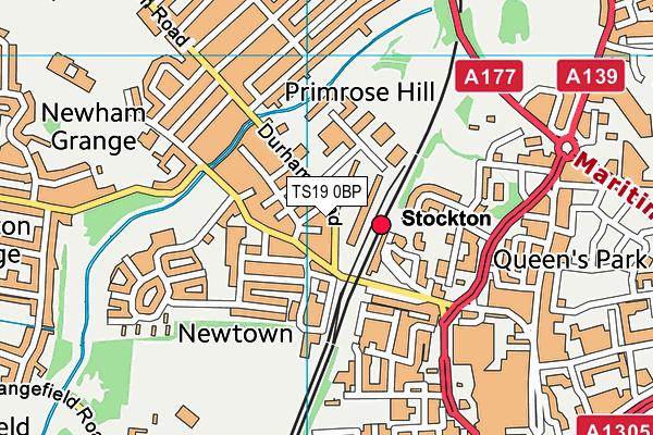 TS19 0BP map - OS VectorMap District (Ordnance Survey)