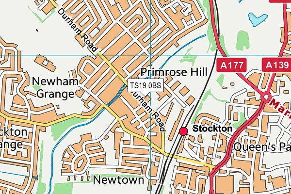 TS19 0BS map - OS VectorMap District (Ordnance Survey)