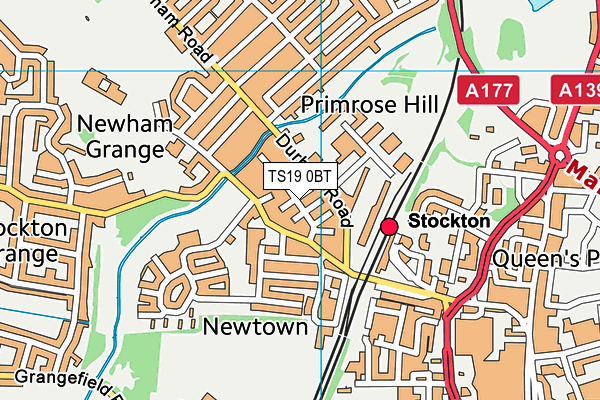 TS19 0BT map - OS VectorMap District (Ordnance Survey)