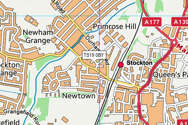TS19 0BY map - OS VectorMap District (Ordnance Survey)
