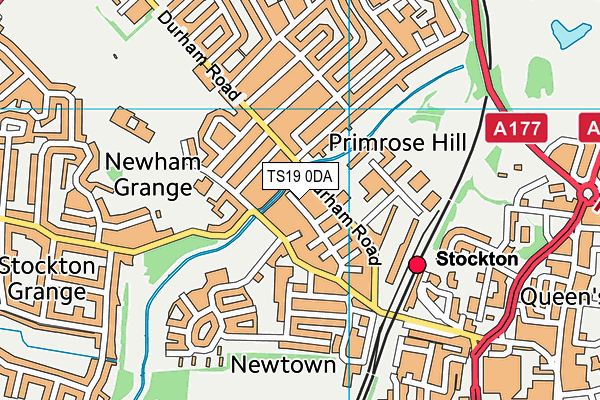 TS19 0DA map - OS VectorMap District (Ordnance Survey)