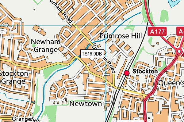 TS19 0DB map - OS VectorMap District (Ordnance Survey)