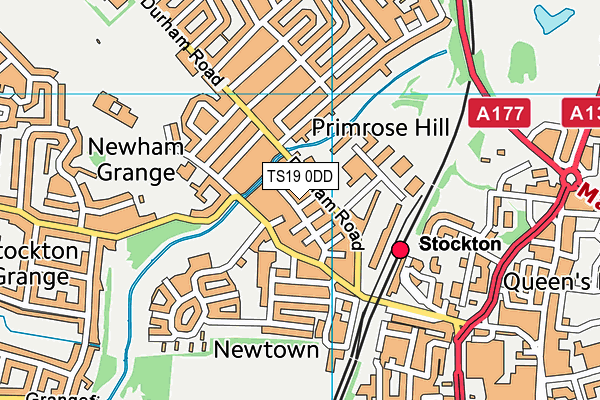 TS19 0DD map - OS VectorMap District (Ordnance Survey)