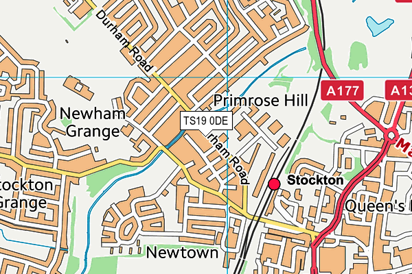 TS19 0DE map - OS VectorMap District (Ordnance Survey)