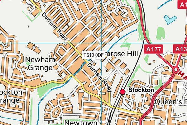 TS19 0DF map - OS VectorMap District (Ordnance Survey)