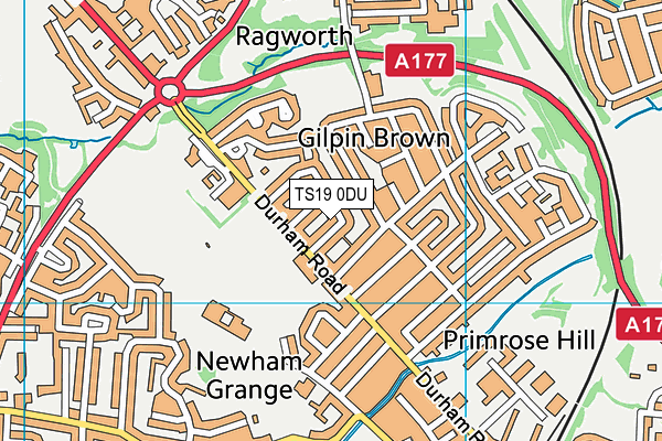 TS19 0DU map - OS VectorMap District (Ordnance Survey)