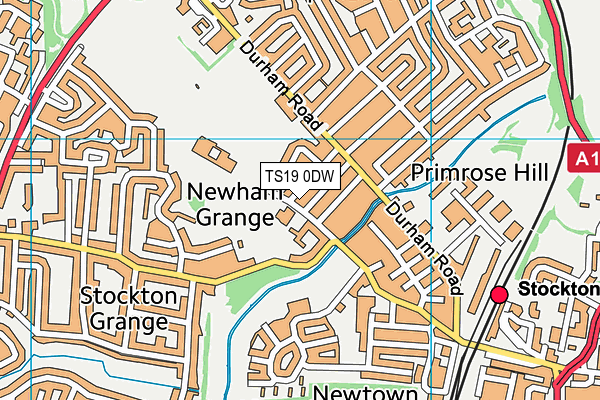 TS19 0DW map - OS VectorMap District (Ordnance Survey)
