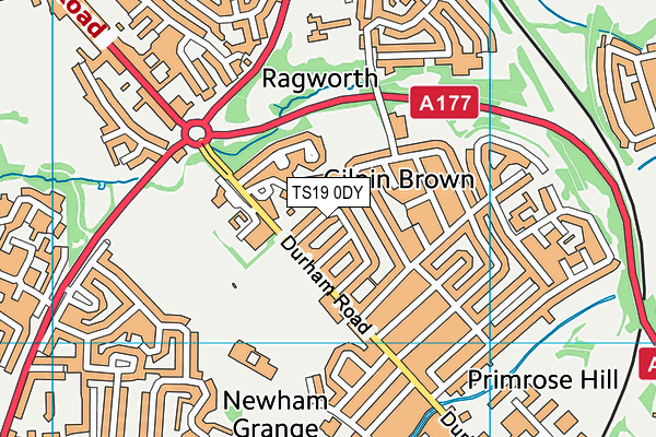 TS19 0DY map - OS VectorMap District (Ordnance Survey)