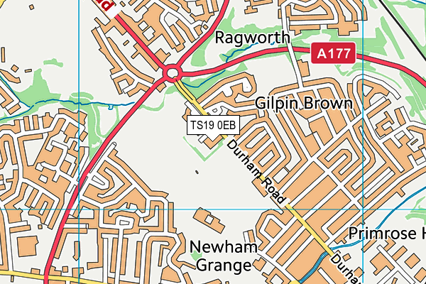 TS19 0EB map - OS VectorMap District (Ordnance Survey)