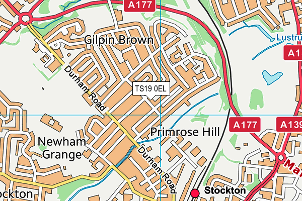 TS19 0EL map - OS VectorMap District (Ordnance Survey)