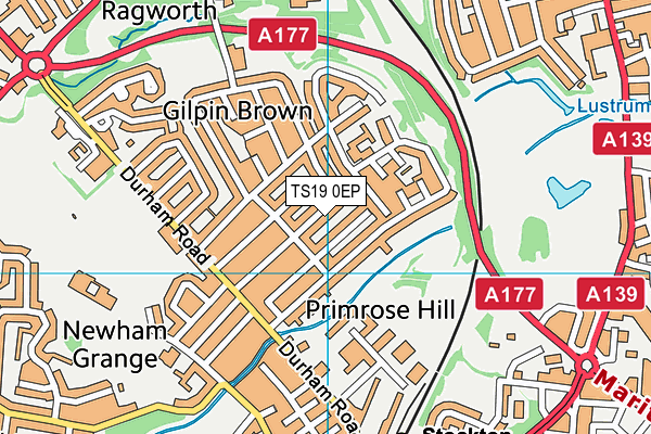 TS19 0EP map - OS VectorMap District (Ordnance Survey)