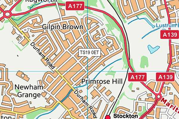 TS19 0ET map - OS VectorMap District (Ordnance Survey)