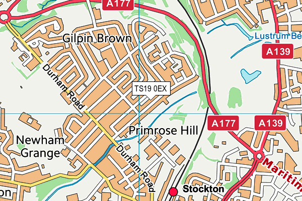 TS19 0EX map - OS VectorMap District (Ordnance Survey)