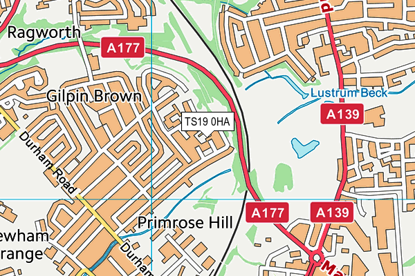 TS19 0HA map - OS VectorMap District (Ordnance Survey)