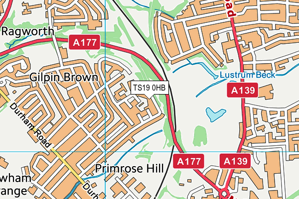 TS19 0HB map - OS VectorMap District (Ordnance Survey)