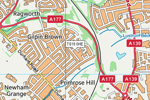 TS19 0HE map - OS VectorMap District (Ordnance Survey)