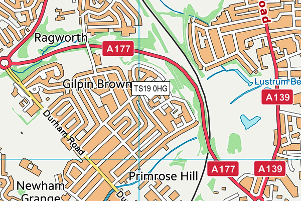 TS19 0HG map - OS VectorMap District (Ordnance Survey)