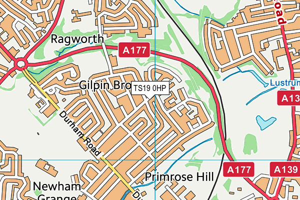 TS19 0HP map - OS VectorMap District (Ordnance Survey)